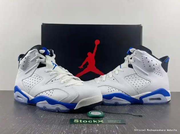 Official Maikesneakers 384664-107 (2014) Jordan Blue Air Retro 6 Sport 0402